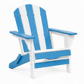 Adirondackstuhl 80 x 75 x 95 cm aus Holz Blau Weiß klappbar für Garten und Terrasse