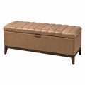 Sitzbank mit Stauraum 120 x 45 x 50 cm Kunstleder Braun gepolstert