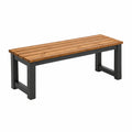 Gartenbank 180 x 40 x 45 cm Holz Metall Braun Schwarz im Industrial-Stil