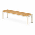 Gartenbank 180 x 35 x 45 cm Holz Metall Naturweiß - Lattenbank für Außenbereich