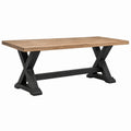 Esstisch 180 x 90 x 76 cm Holz Braun Schwarz - Rechteckiger Tisch im Landhausstil