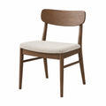 Esszimmerstuhl 50 x 55 x 80 cm Holz Braun mit Stoffbezug Beige skandinavisch